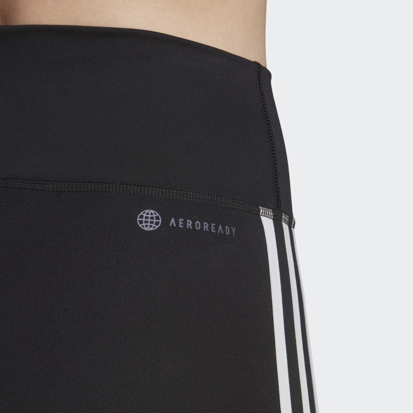 как выглядит adidas women Training Essentials 3-Stripes High-Waisted Short Leggings фото