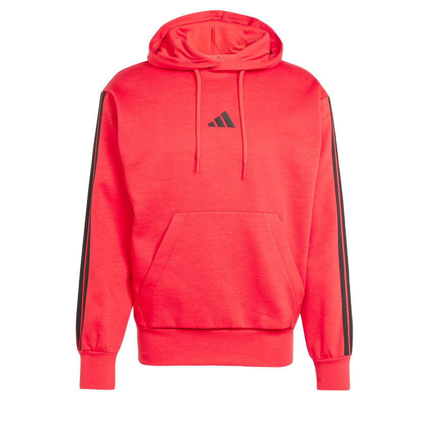 как выглядит adidas men Essentials 3-Stripes Fleece Hoodie фото