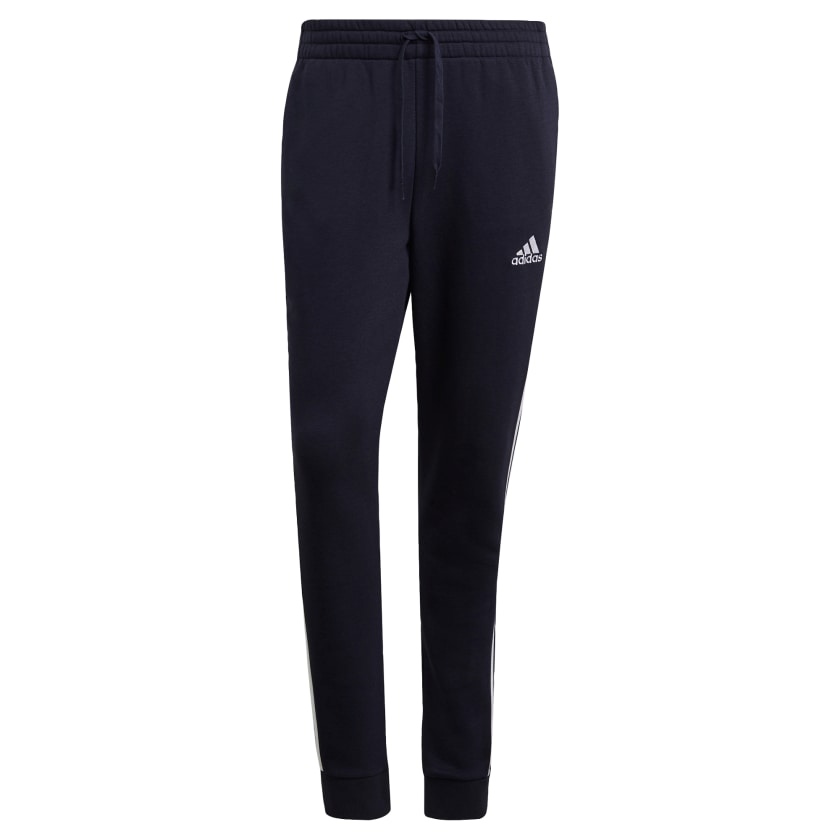 adidas men Essentials French Terry Tapered Cuff 3 Stripes Pants eBay