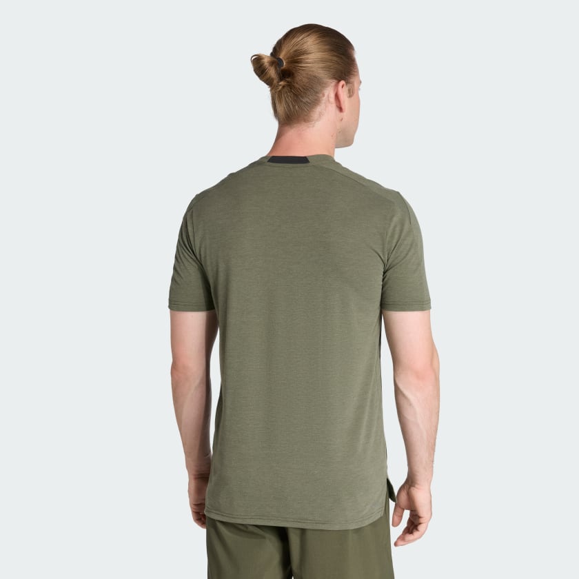 как выглядит adidas men Designed 4 Training 3-Stripes Tee фото