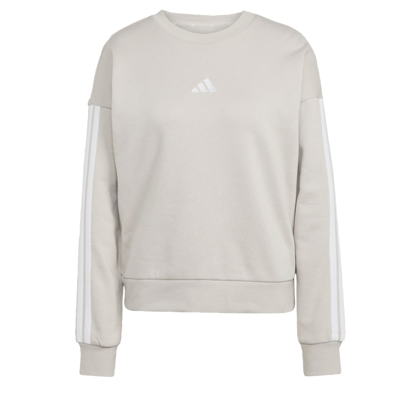 как выглядит adidas women Essentials 3-Stripes Fleece Sweatshirt фото