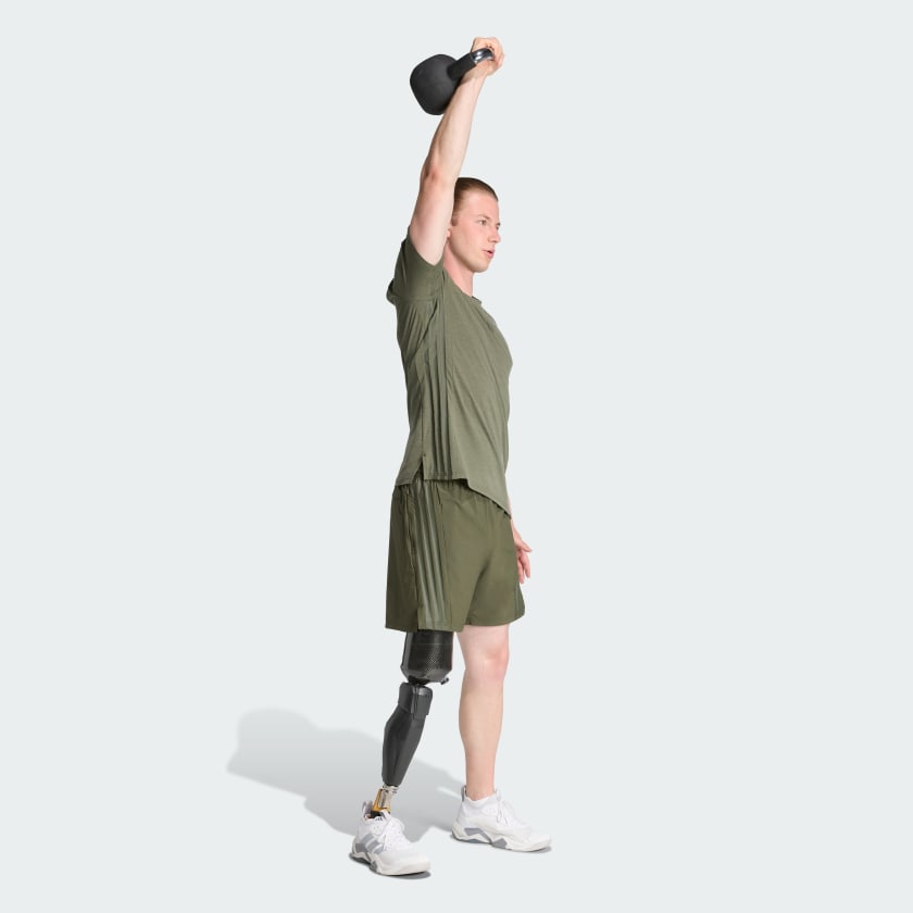 как выглядит adidas men Designed 4 Training 3-Stripes Tee фото