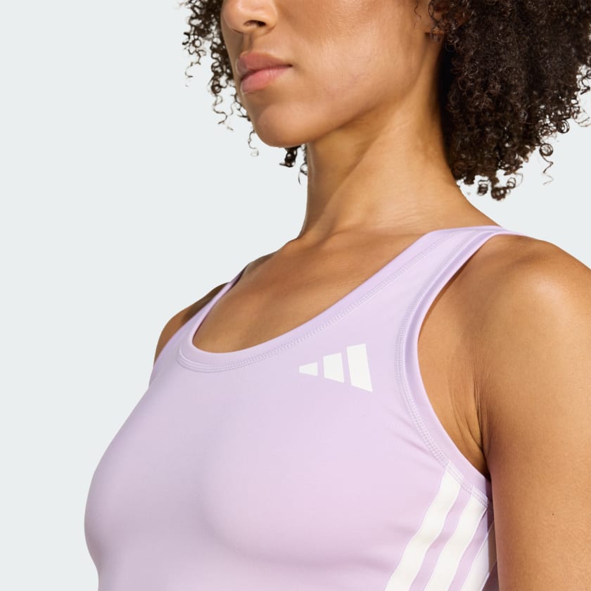 как выглядит adidas women Train Essentials 3-Stripes Crop Tank Top фото