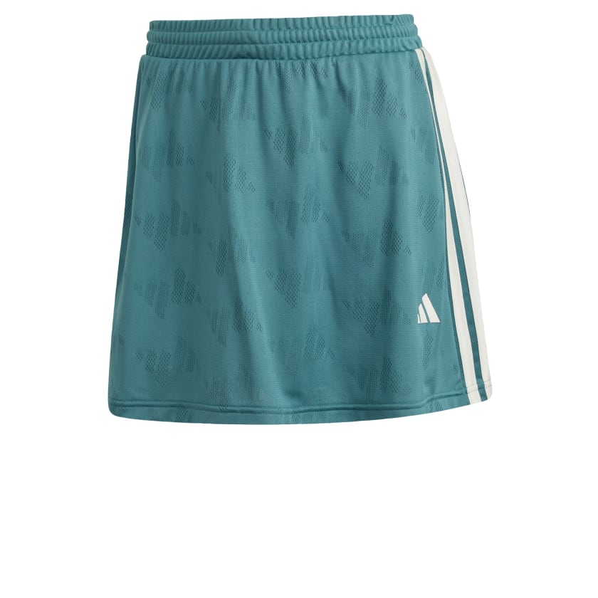 как выглядит adidas women Stadium 3-Stripes Tennis Inspired Jacquard Skirt With Short фото