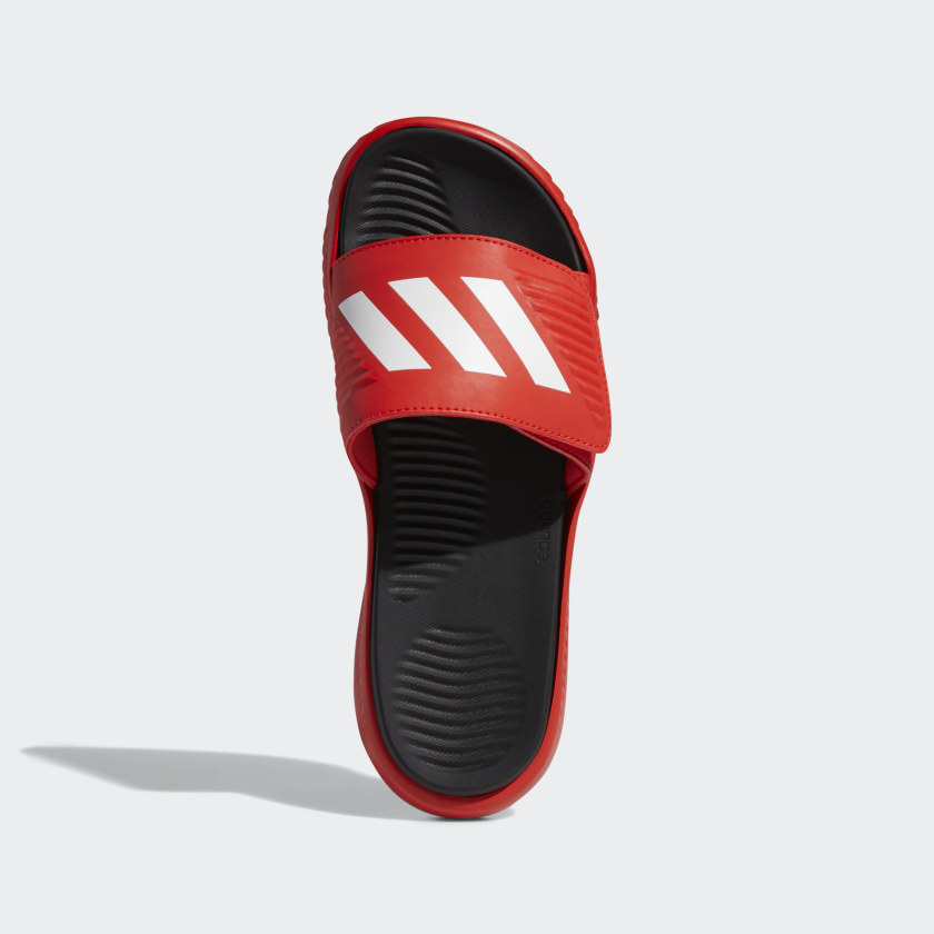 Адидас slide. Adidas Alphabounce Red. Альфабаунс адидас тапки. Тапки adidas Yeezy Slide на ногах.