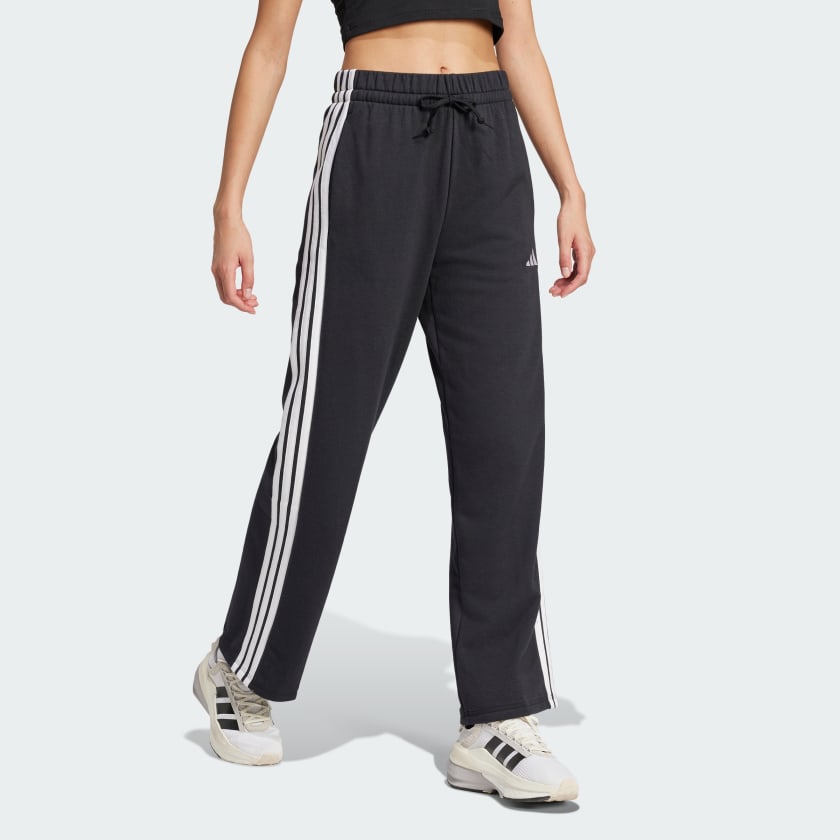 adidas women Essentials 3-Stripes Open Hem French Terry Pants - Picture 9 of 36