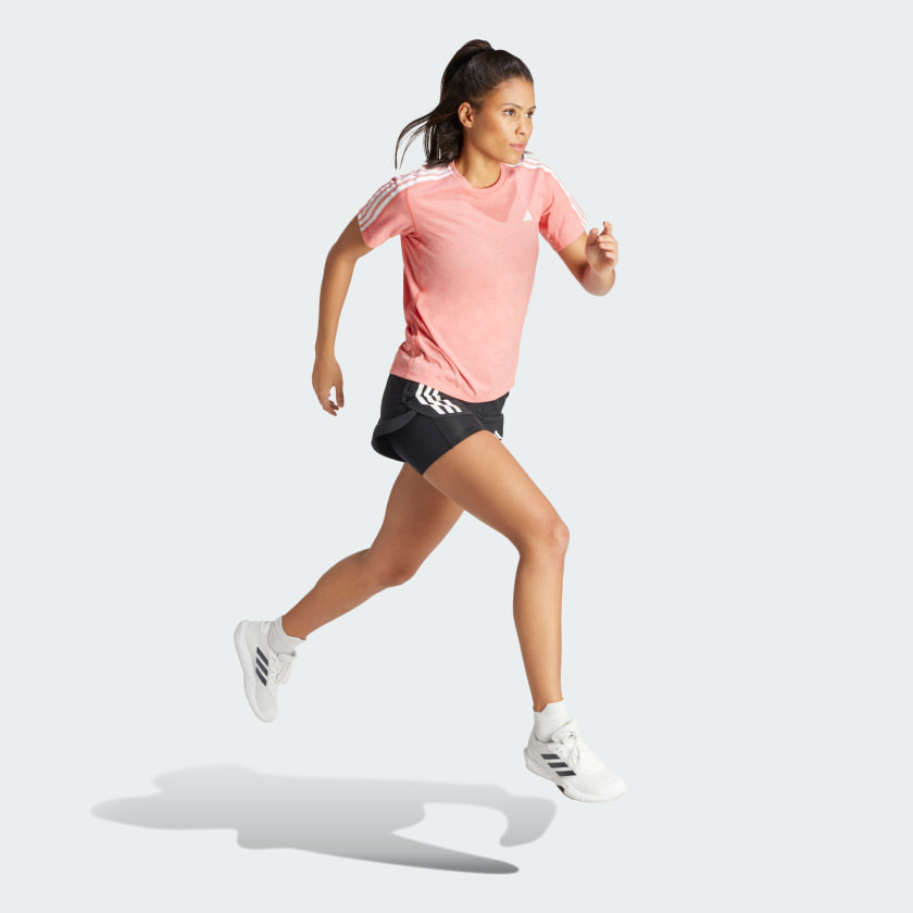 adidas women Own the Run 3 Stripes Tee eBay