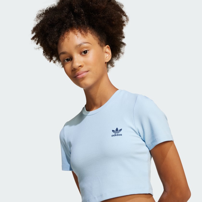 adidas kids Ribbed Crop Tee Kids - Picture 10 of 18