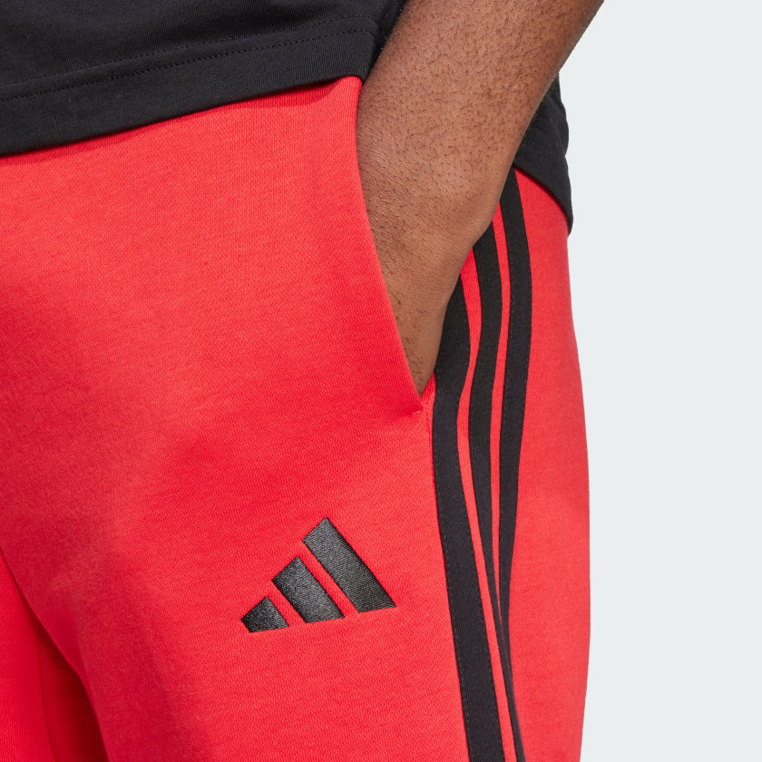 как выглядит adidas men Essentials 3-Stripes Fleece Shorts фото