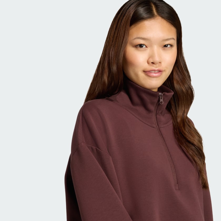 как выглядит adidas women Soft Lux Quarter-Zip фото