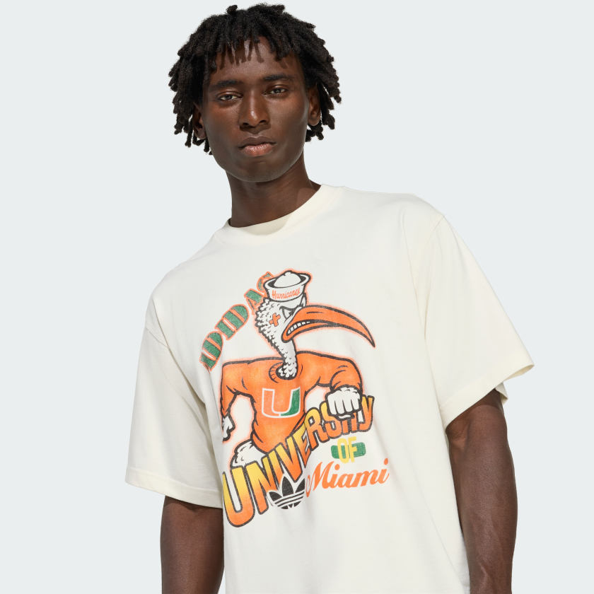 как выглядит adidas men Miami Hurricanes Originals Graphic Tee фото