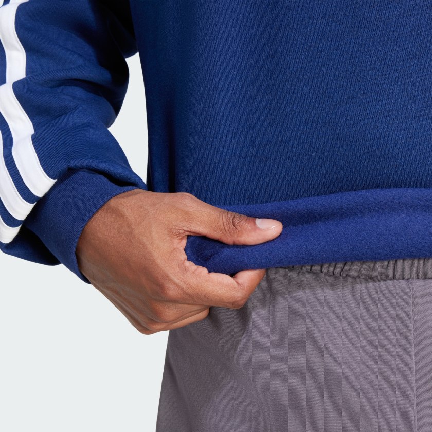 как выглядит adidas men Essentials 3-Stripes Fleece Sweatshirt фото