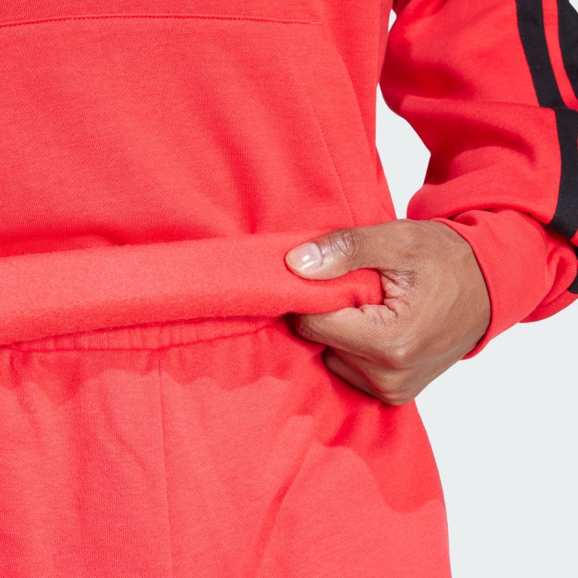 как выглядит adidas men Essentials 3-Stripes Fleece Hoodie фото