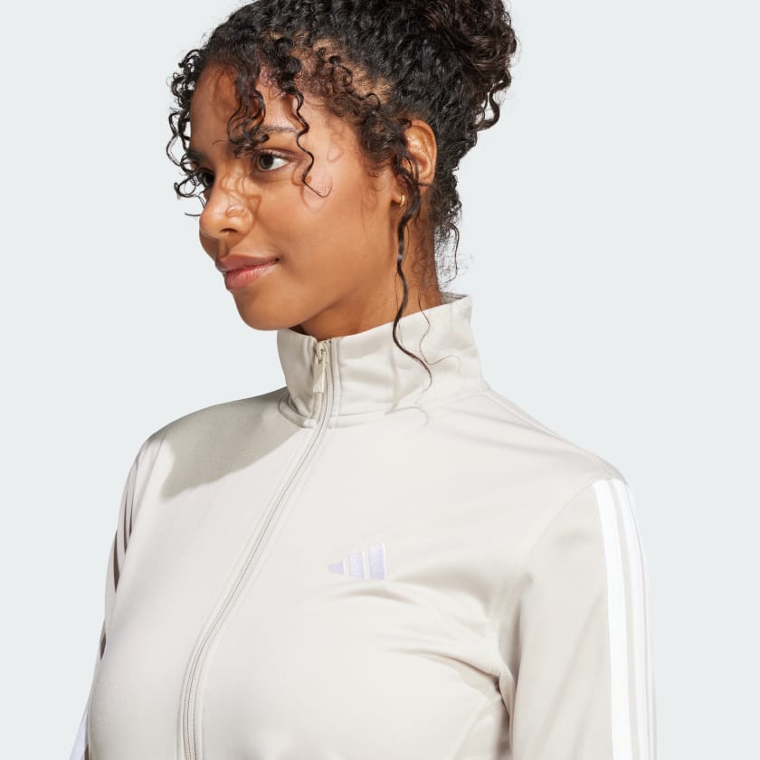 как выглядит adidas women Tricot 3-Stripes Track Jacket фото