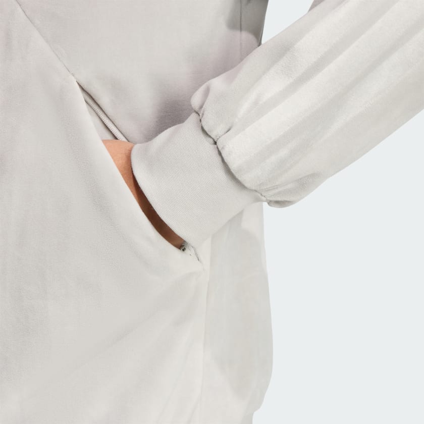 adidas men VELOUR HALF ZIP Track Top