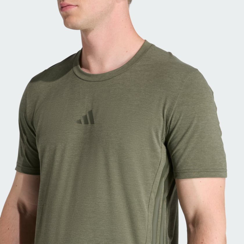 как выглядит adidas men Designed 4 Training 3-Stripes Tee фото
