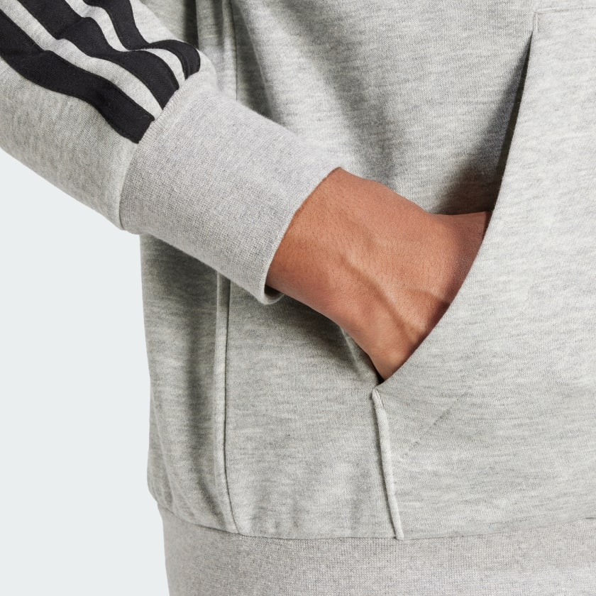 как выглядит adidas men Essentials 3-Stripes Fleece Hoodie фото