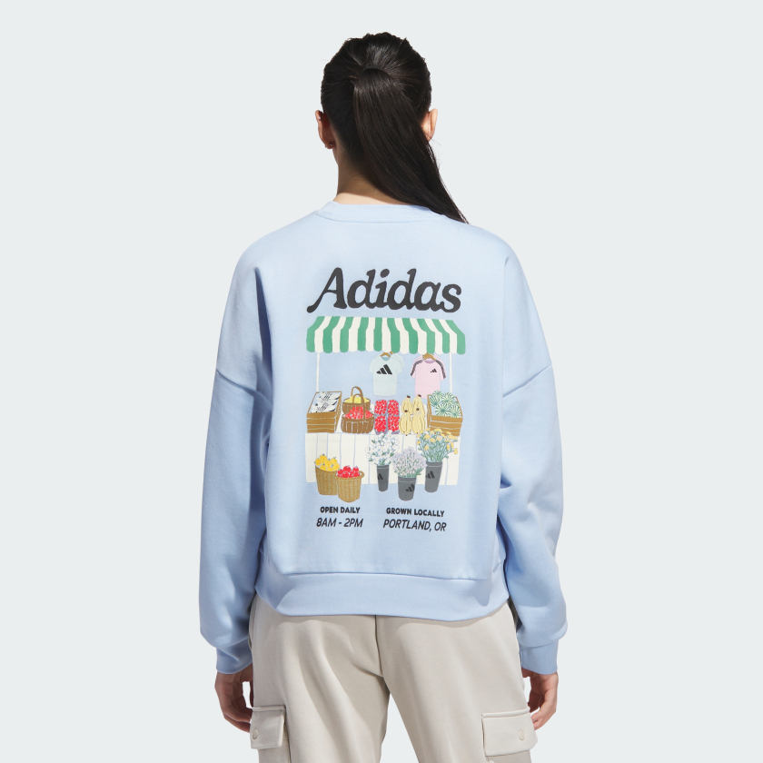 как выглядит adidas women Farmers Market Graphic Sweatshirt фото