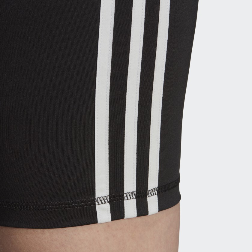 как выглядит adidas women Training Essentials 3-Stripes High-Waisted Short Leggings фото