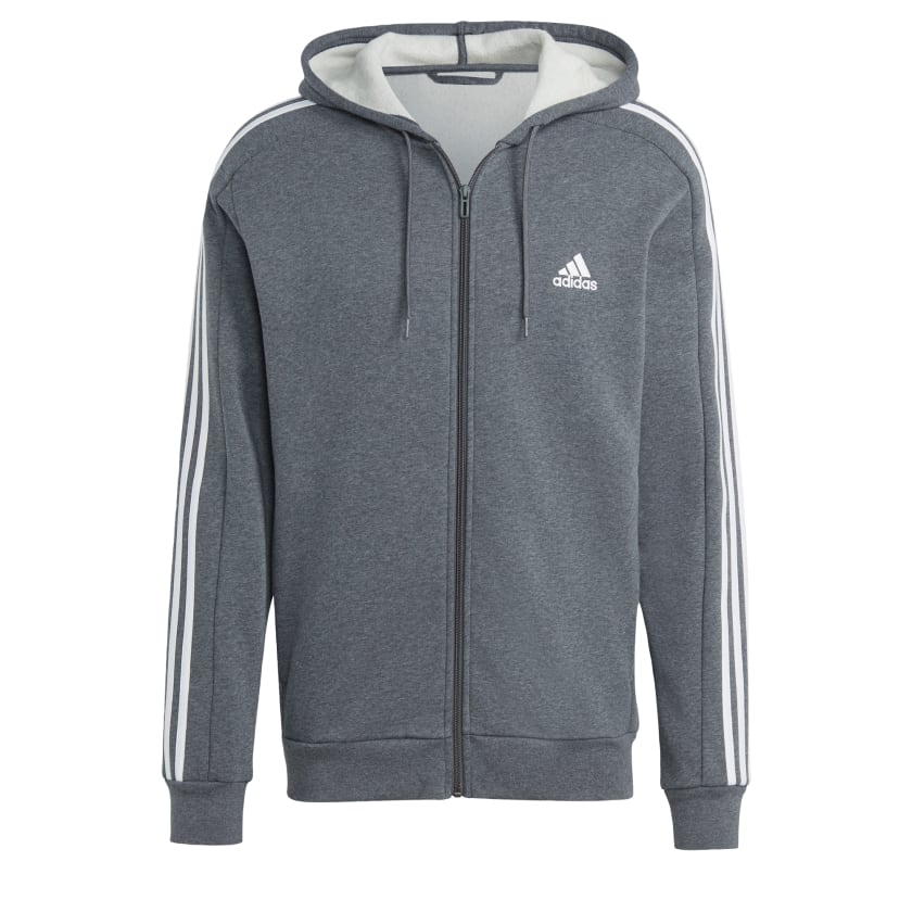 adidas men Essentials Fleece 3-Stripes Full-Zip Hoodie - Picture 7 of 7