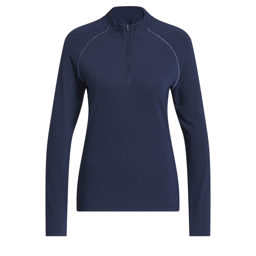 adidas women Ultimate365 Solid Quarter-Zip Mock Polo Shirt - Picture 14 of 14