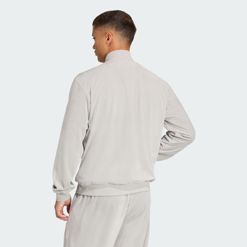 adidas men VELOUR HALF ZIP Track Top