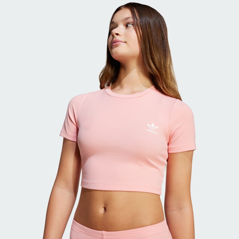 adidas kids Ribbed Crop Tee Kids - Picture 16 of 18