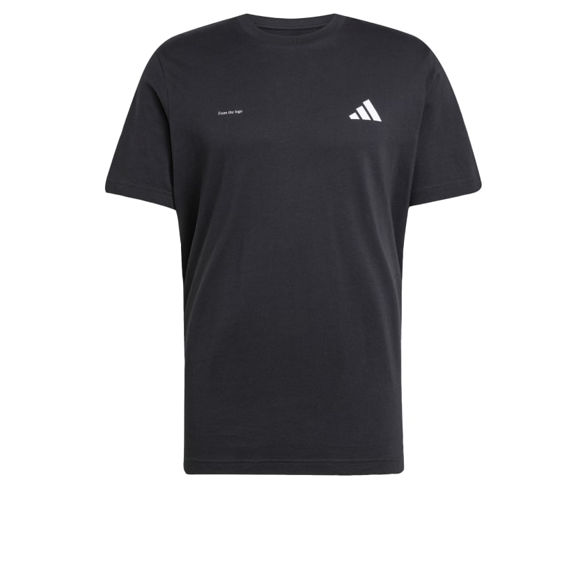 как выглядит adidas men Lens Power Of Three Hoop Graphic Tee фото