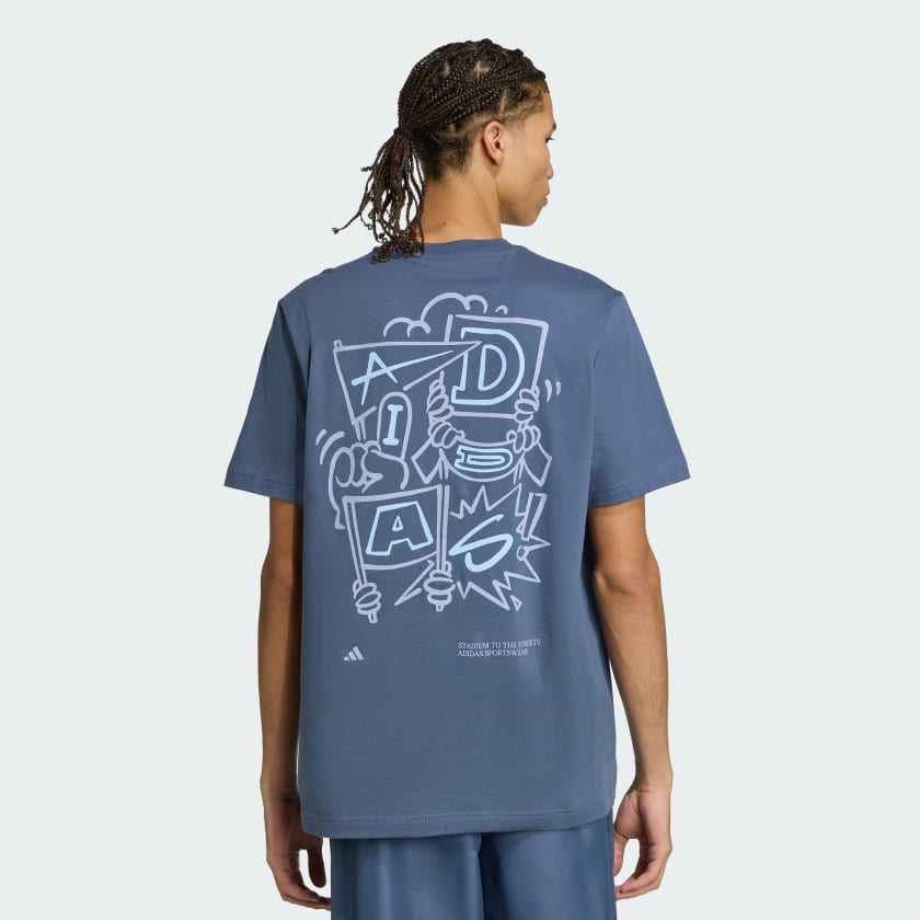 как выглядит adidas men Stadium Crowd Loose Graphic Tee фото