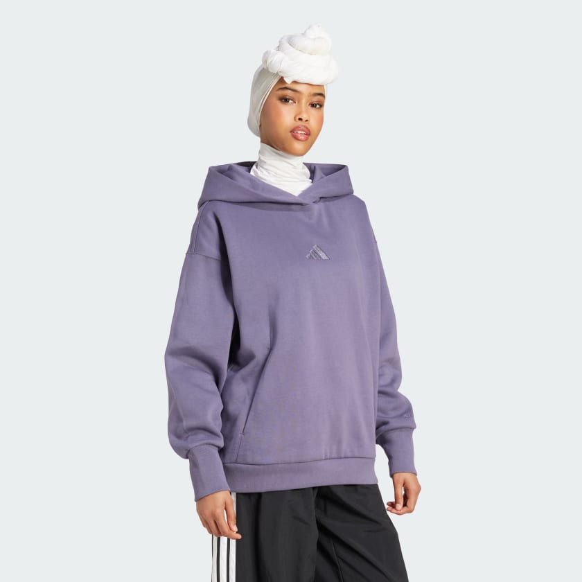 как выглядит adidas women ALL SZN Fleece Loose Hoodie фото