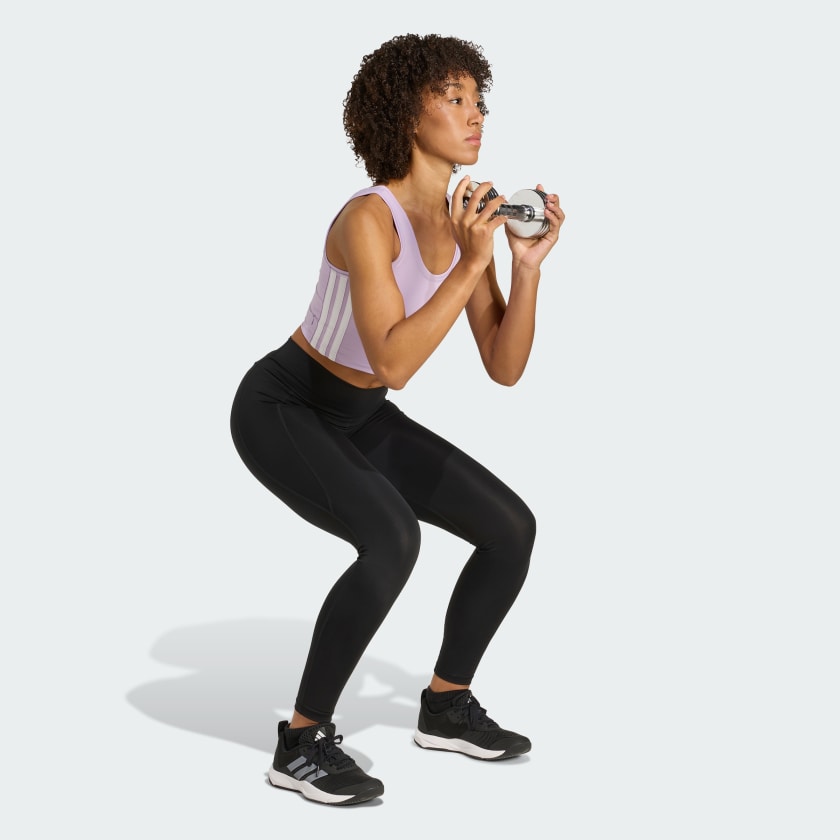 как выглядит adidas women Train Essentials 3-Stripes Crop Tank Top фото