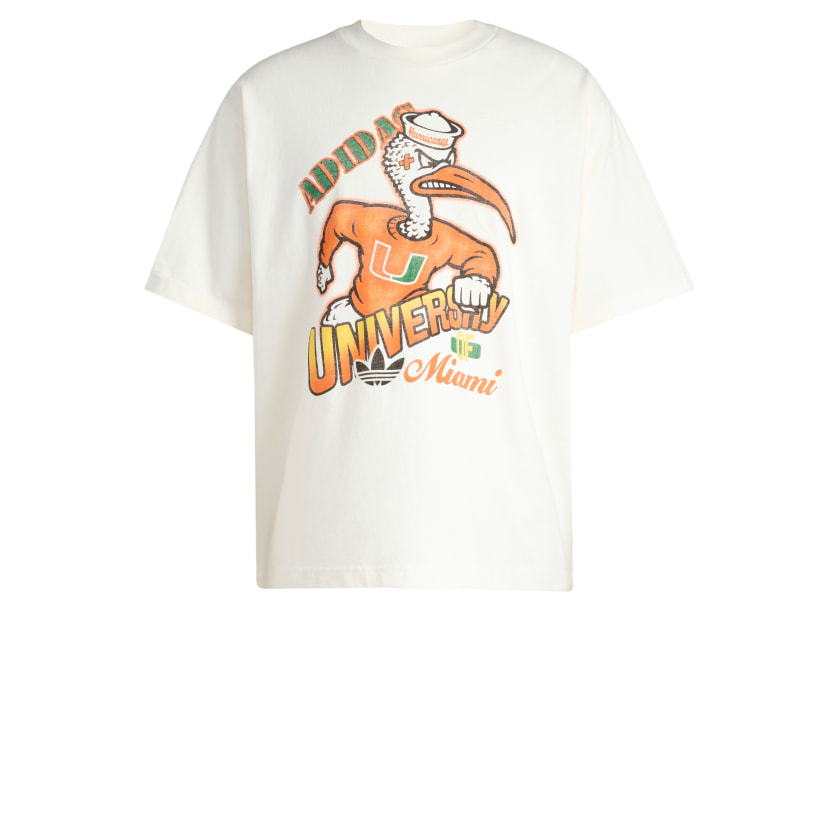 как выглядит adidas men Miami Hurricanes Originals Graphic Tee фото