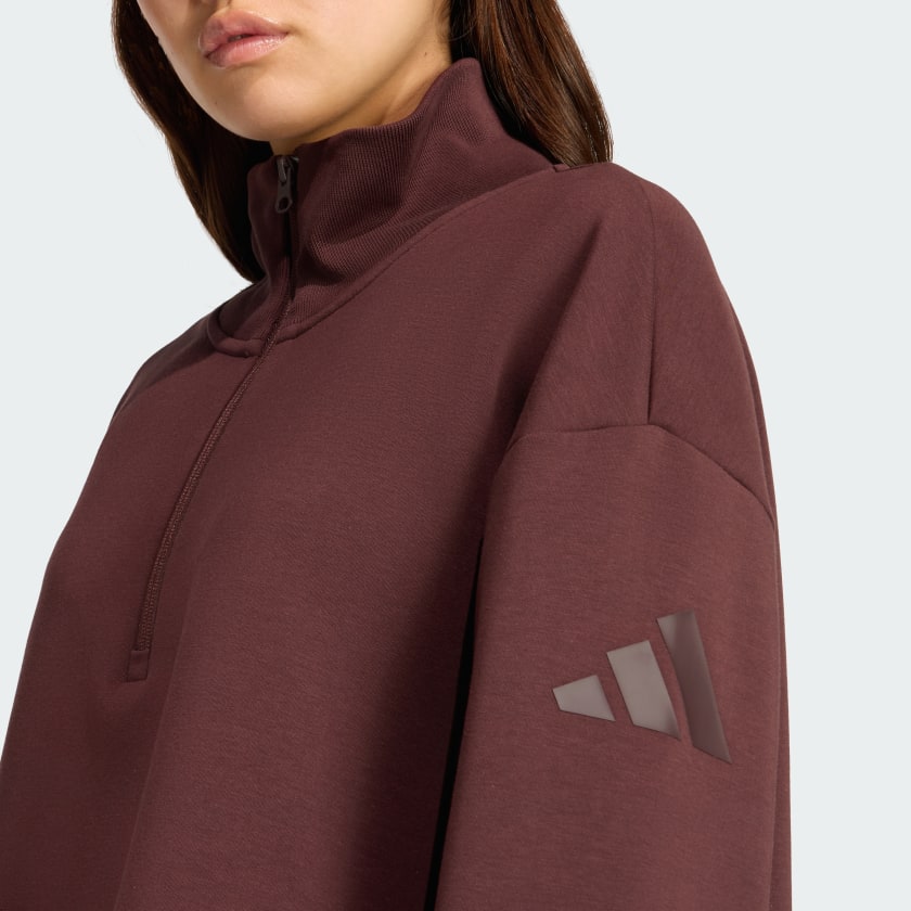 как выглядит adidas women Soft Lux Quarter-Zip фото