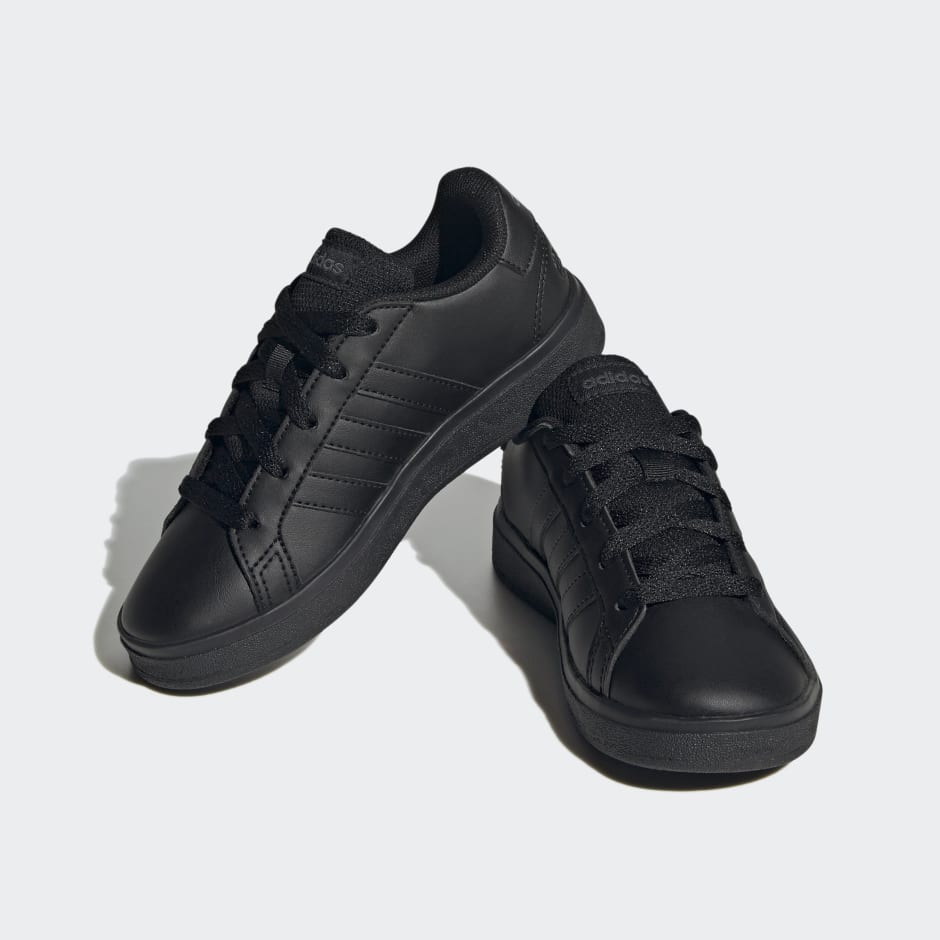 Shoes - Grand Court Lifestyle Tennis Lace-Up Shoes - Black | adidas ...