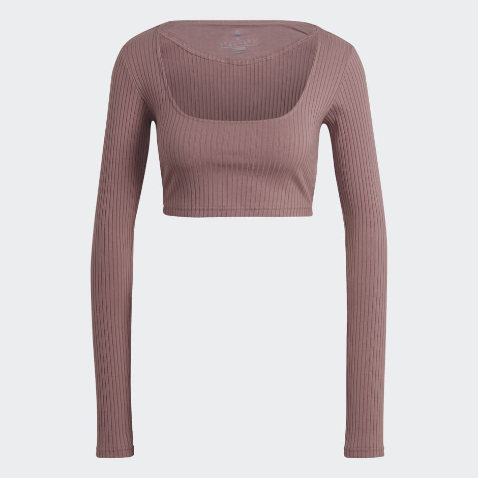 Studio Lounge Ribbed Cropped Long Sleeve Tee