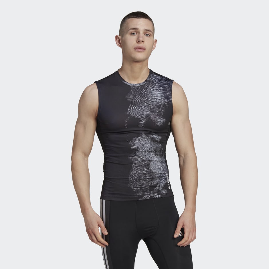 escándalo Perca giro adidas Techfit Allover Print Training Sleeveless Tee - Multicolour | adidas  OM