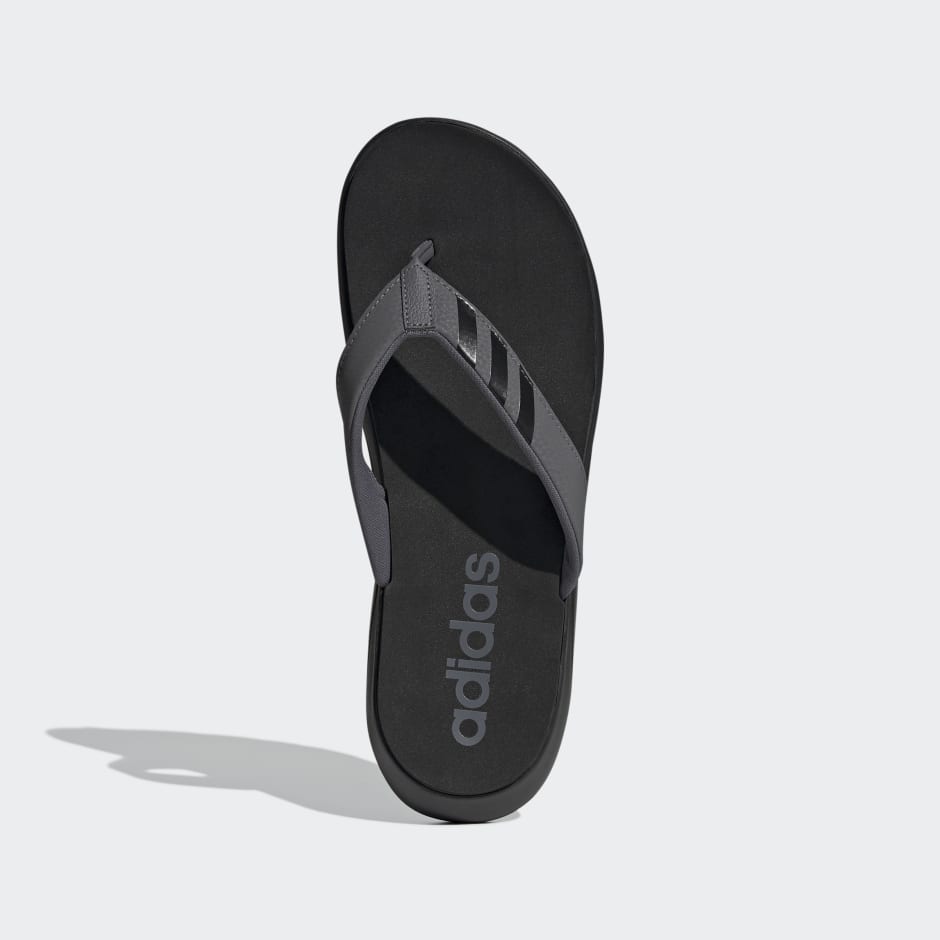 Adidas men's black flip hot sale flops