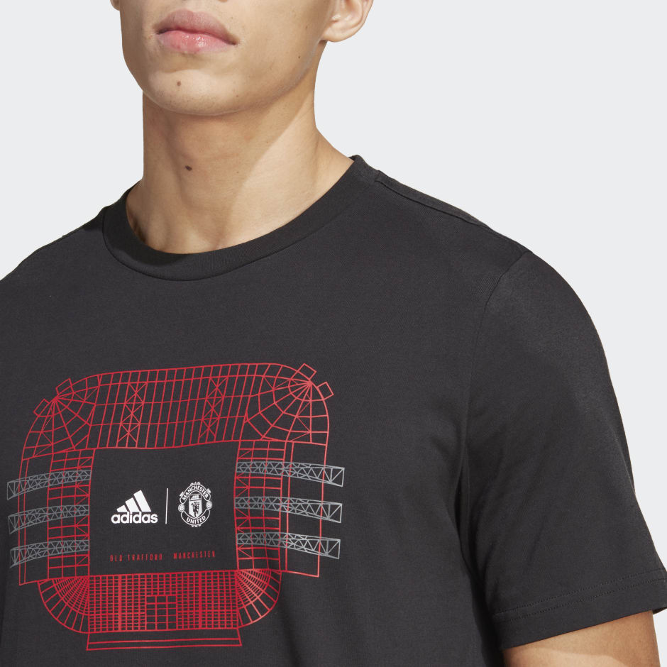 Clothing - Manchester United Graphic Tee - Black | adidas South Africa