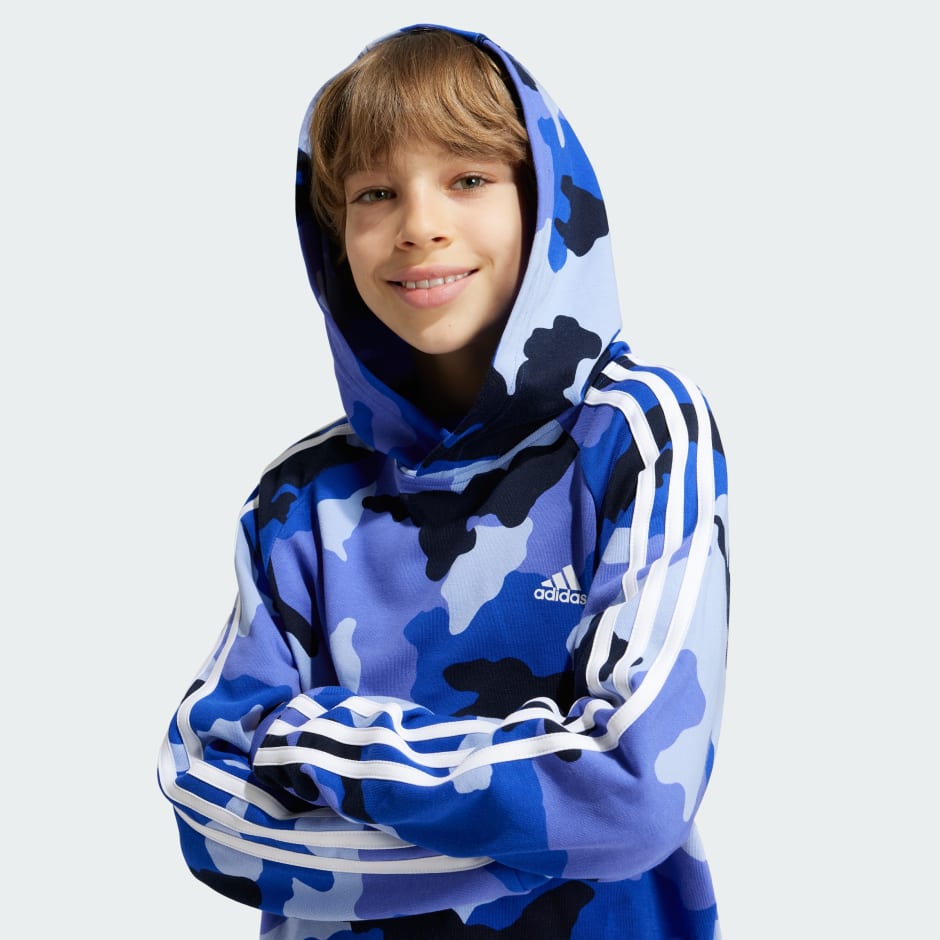 Sweat-shirt à capuche imprimé intégral Essentials Enfants