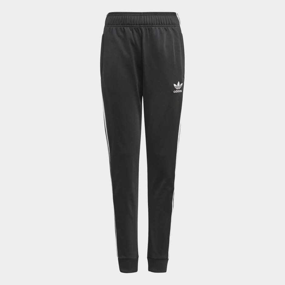 adidas Pantalones Blue Version Satén con Pierna Ancha - Negro