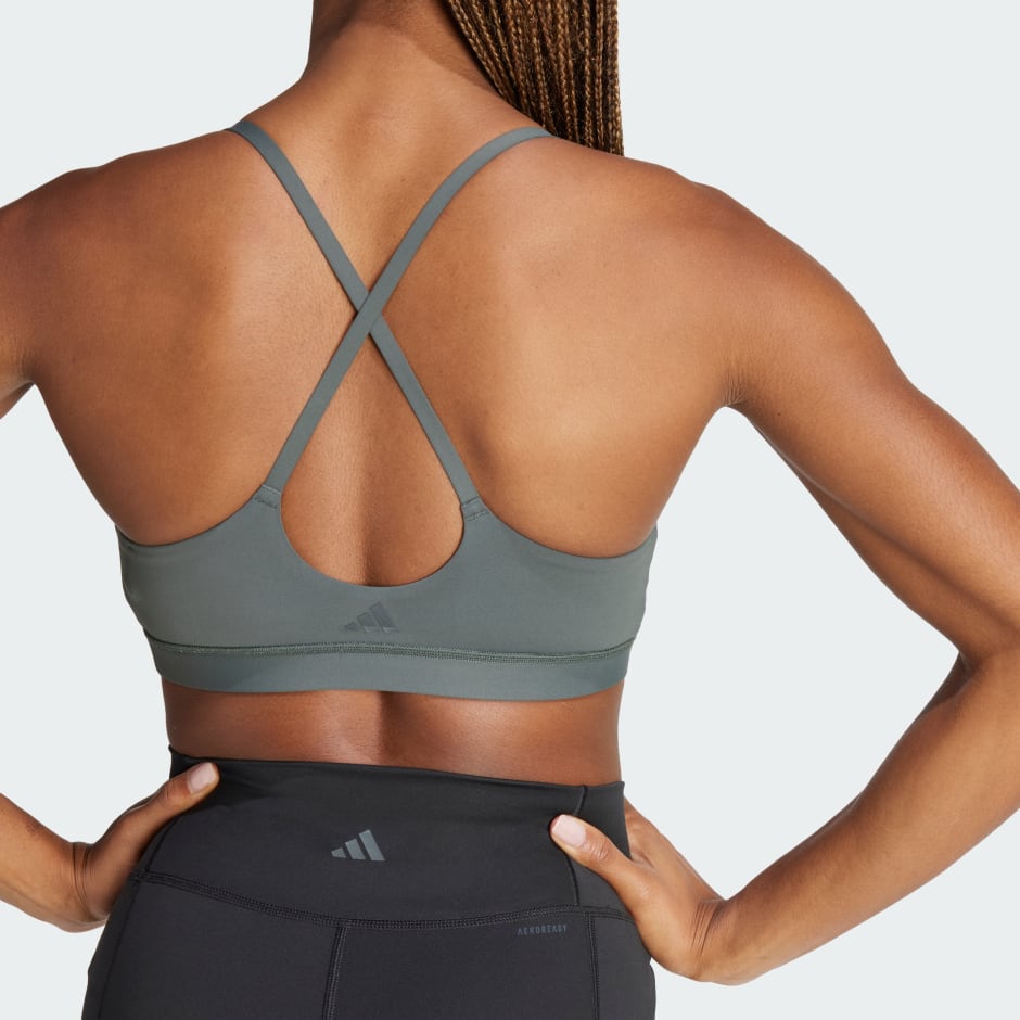 Buy Adidas All Me Light Support Sports Bra In Grey