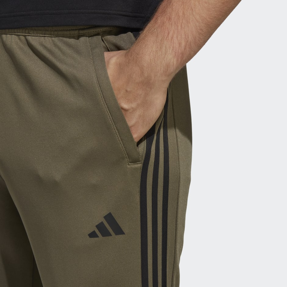 adidas Train Essentials 3-Stripes Training Pants - Green | adidas UAE
