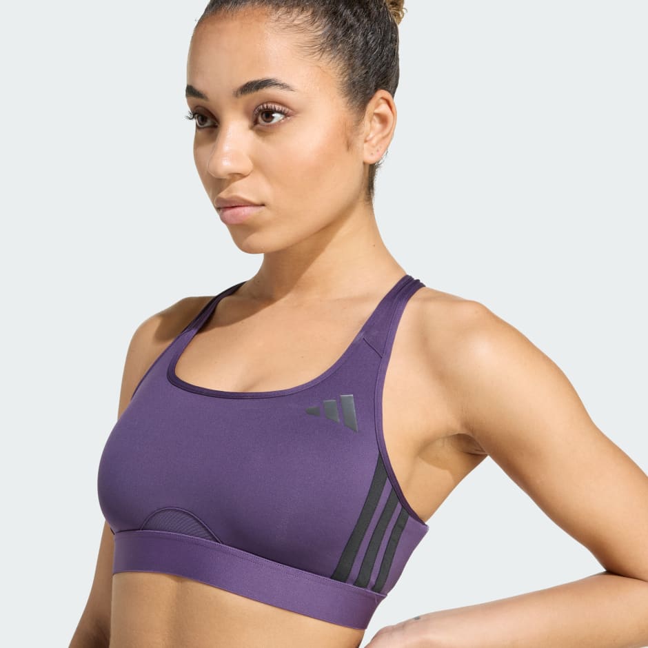 حمالة صدر Powerreact Train متوسطة الدعم ومزيَّنة بالخطوط الثلاثة