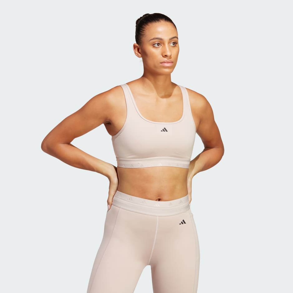 adidas Aeroreact Training Light-Support Techfit Bra - White