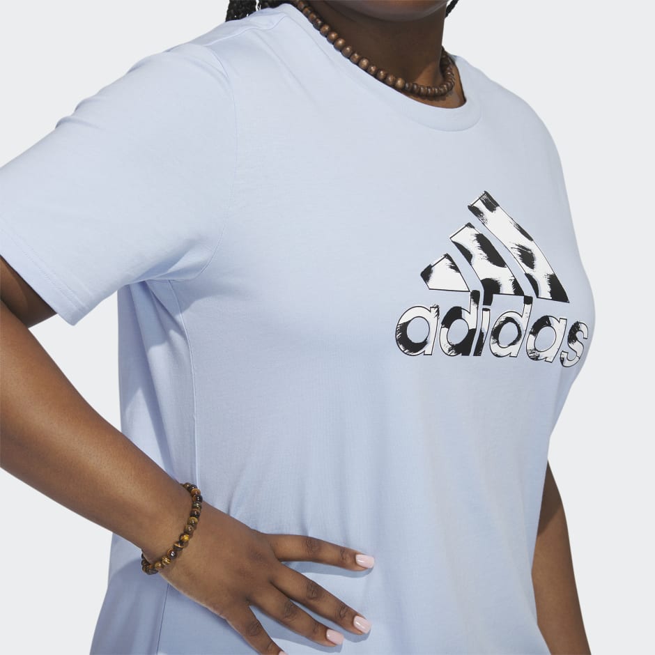 Tener cuidado Escarpado Indirecto adidas Animal Print Badge of Sport Tee (Plus Size) - Blue | adidas KW