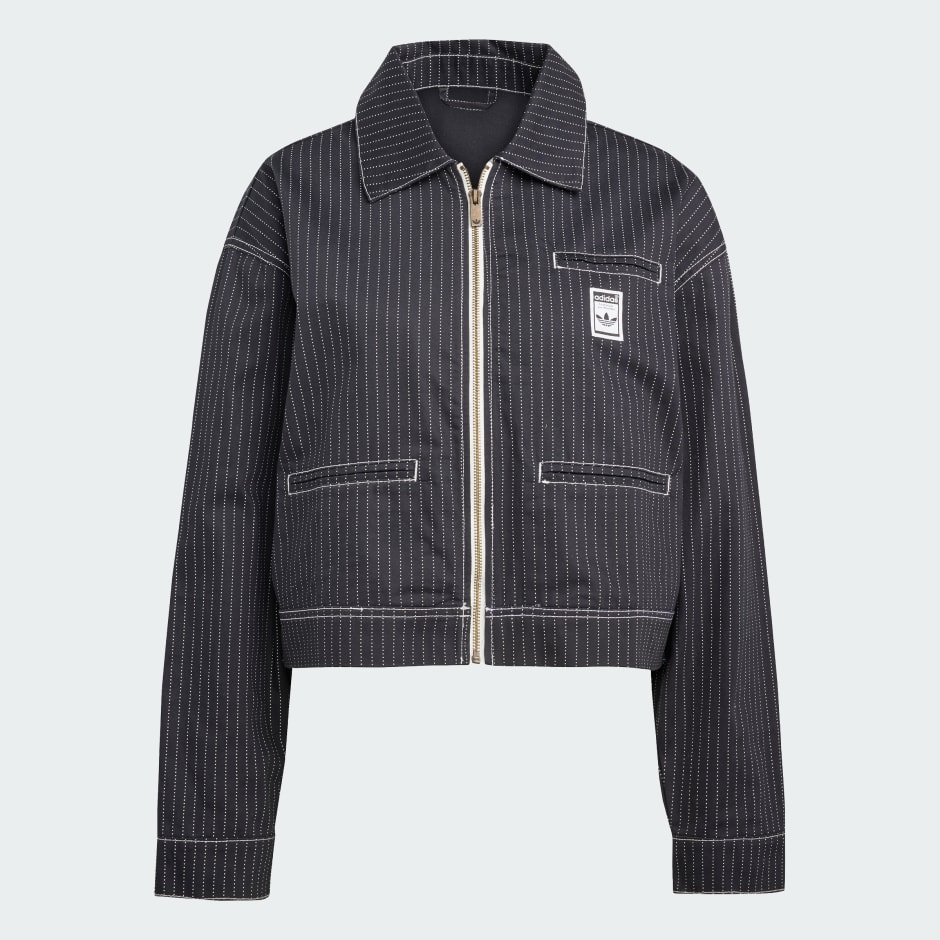 Allover Print Cropped Zipped Jacket
