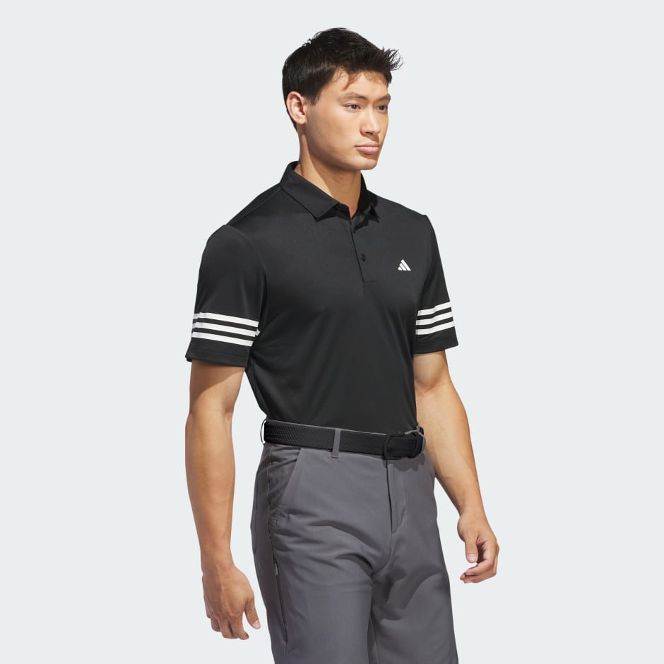 Clothing - 3-Stripes Polo Shirt - Black | adidas South Africa