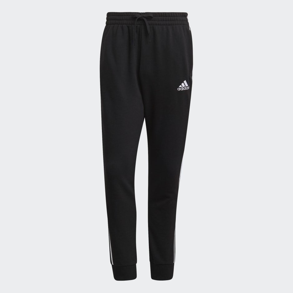 metal Editor excepción adidas Essentials French Terry Tapered Cuff 3-Stripes Pants - Black | adidas  SA