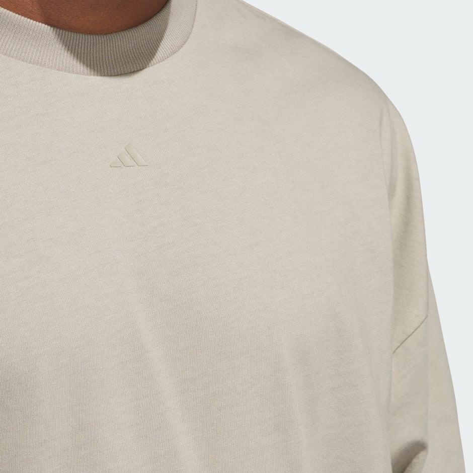 ★★Adairs★★ Basketball Long Sleeve Tee Putty Beige JD6130 adidas adidas Basketball Long Sleeve T-Shirt 'Putty Beige