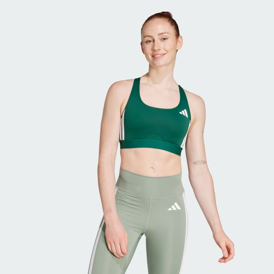 Powerreact Train Medium-Support 3-Stripes Bra